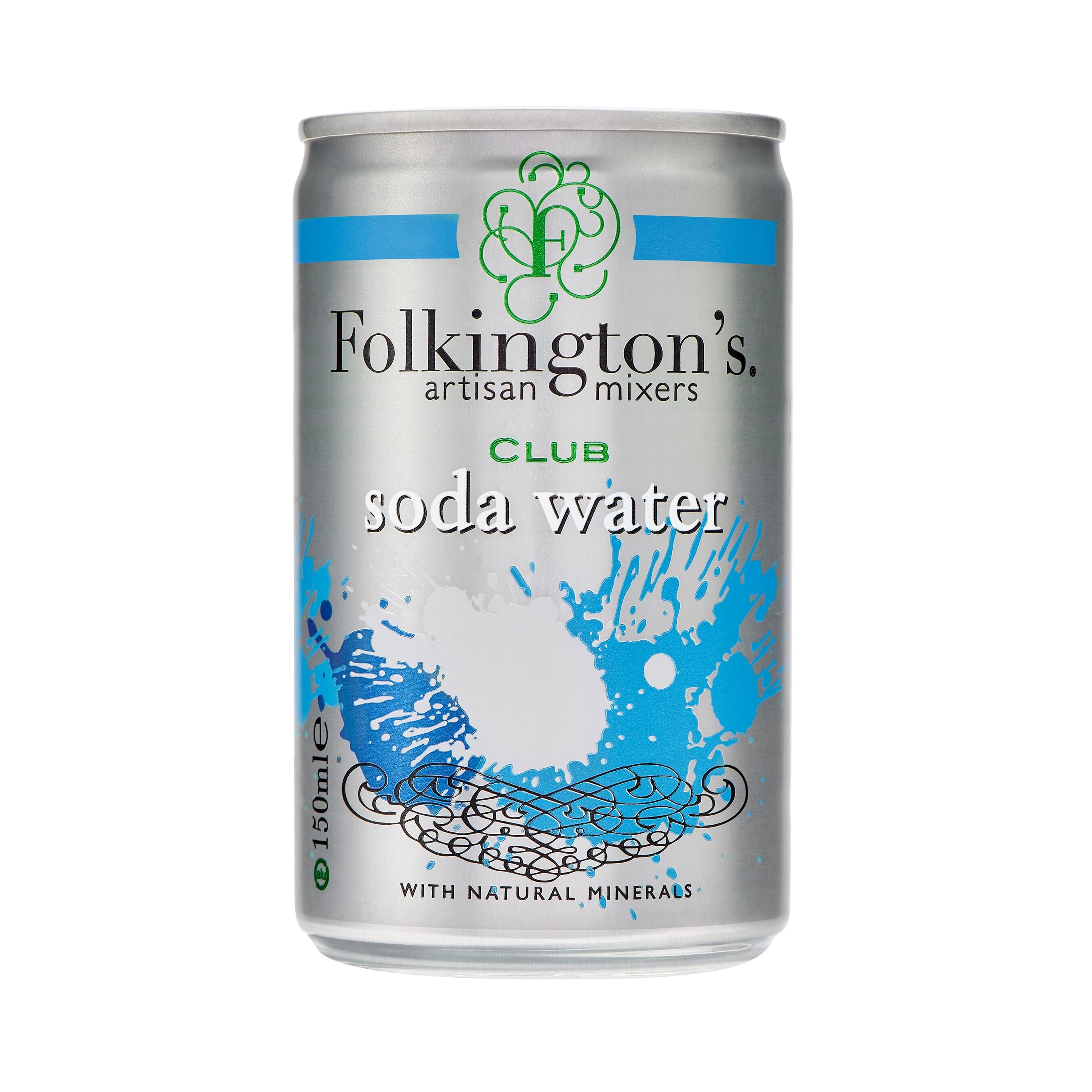Folkingtons Club Soda Water Mini Cans - 3x8x150ml